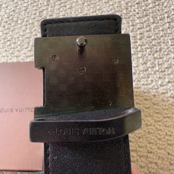 Louis Vuitton Black Suede LV Initials Belt - Picture 3 of 6